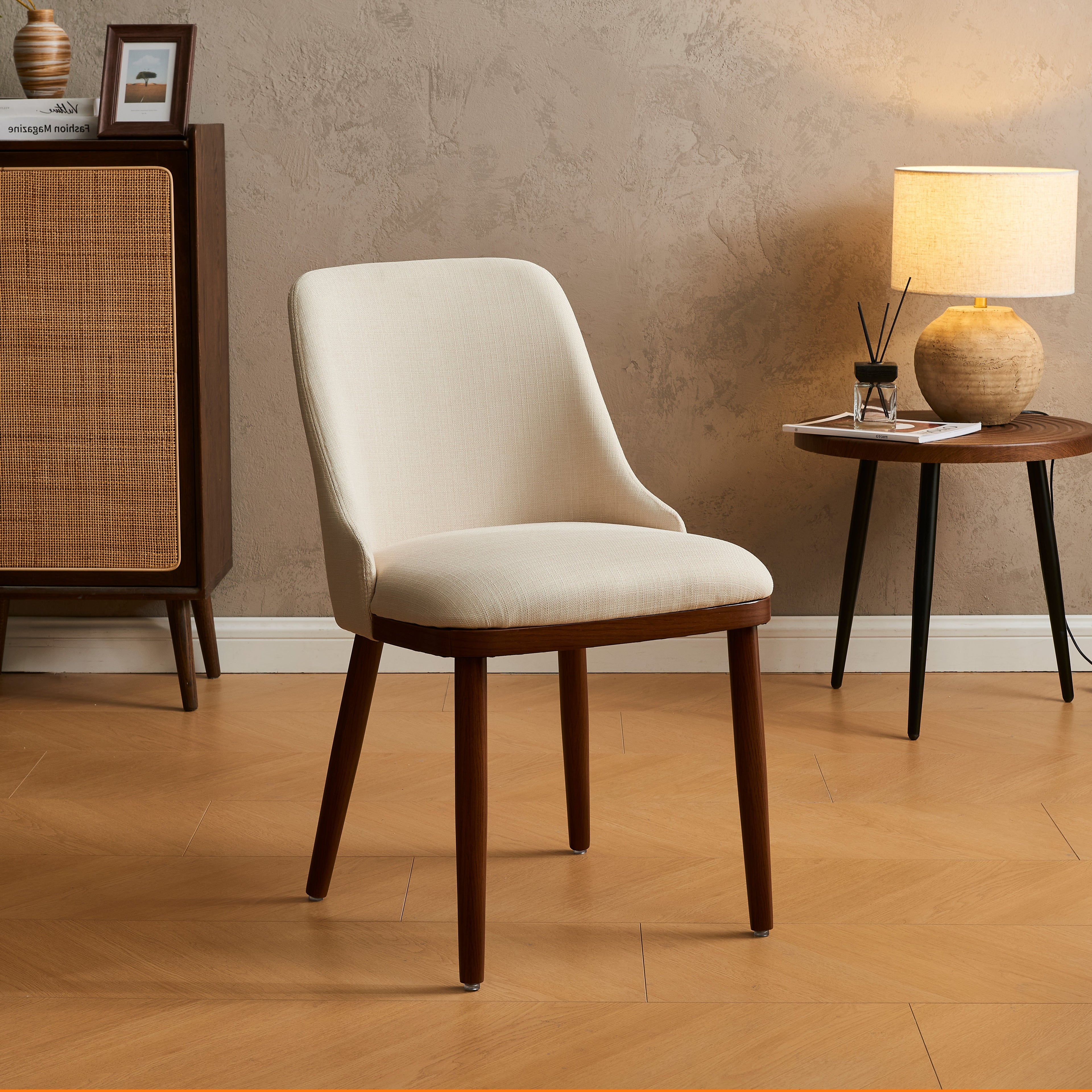 EarthyGrain Modern Upholstered Dining Chair (Set of 2) - Mid-Century Style