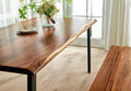 EarthyGrain Premium Live Edge Dining Table - Solid Walnut Wood