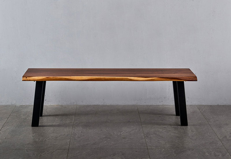 EarthyGrain Premium Live Edge Dining Bench - Solid Walnut Wood