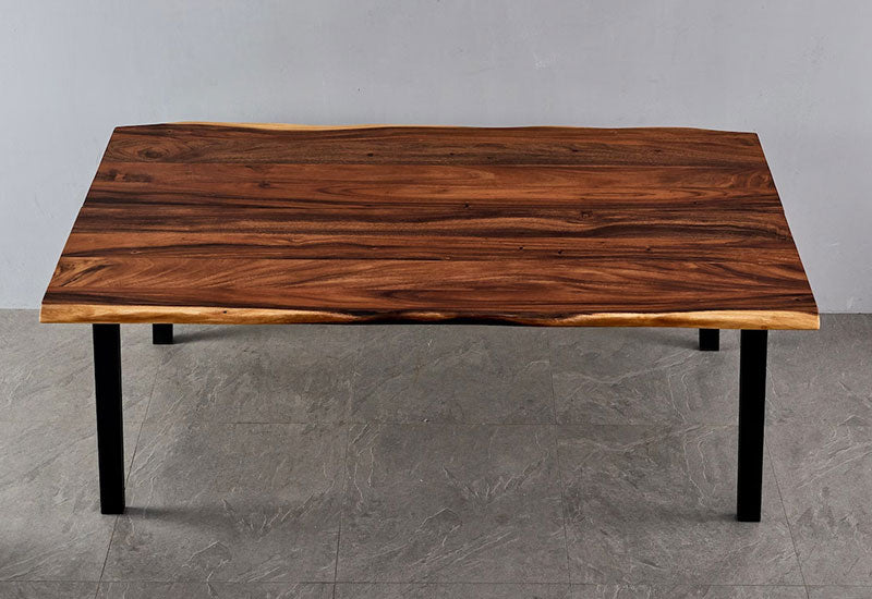 EarthyGrain Premium Live Edge Dining Table - Solid Walnut Wood