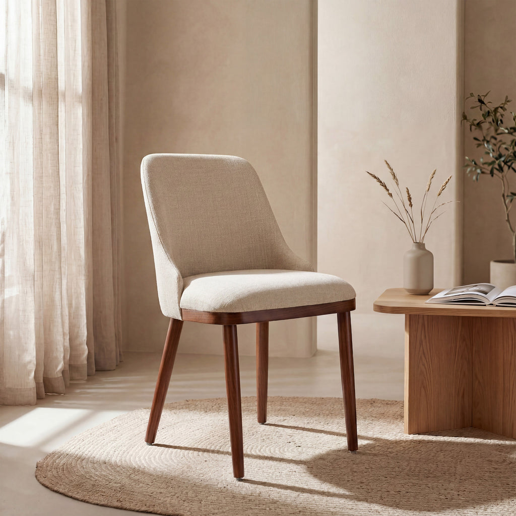 EarthyGrain Modern Upholstered Dining Chair (Set of 2) - Mid-Century Style