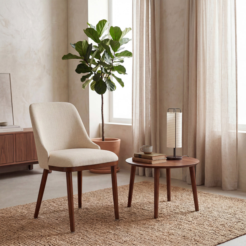 EarthyGrain Modern Upholstered Dining Chair (Set of 2) - Mid-Century Style