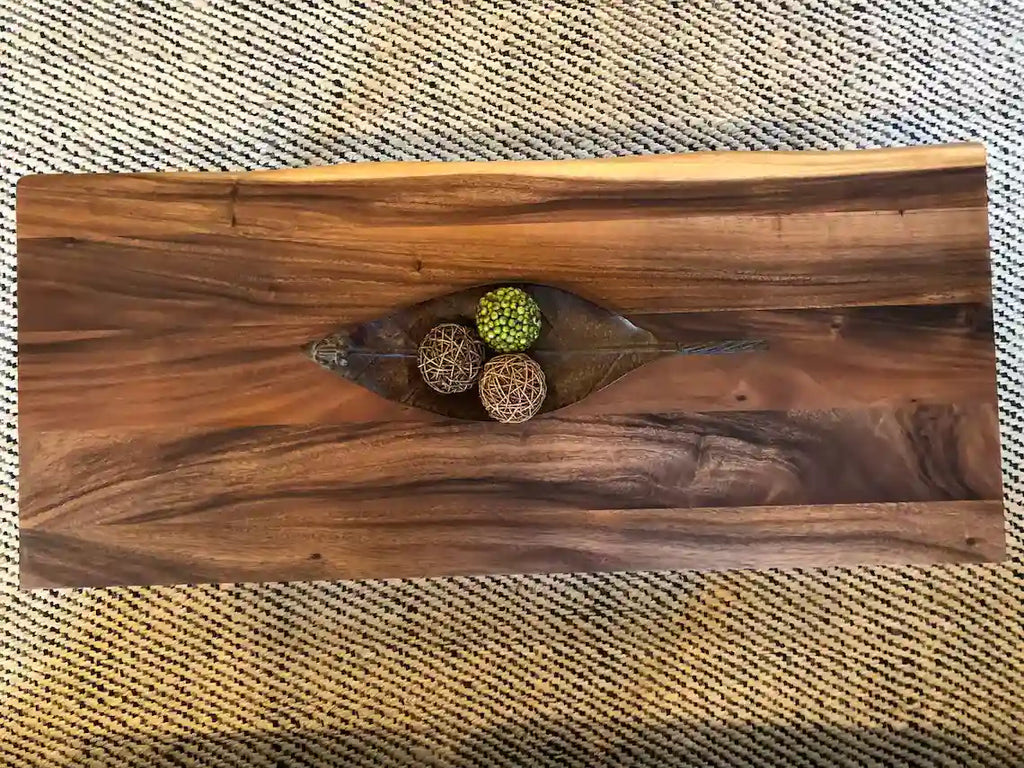 EarthyGrain Live Edge Coffee Table - Solid Walnut Living Room Centerpiece