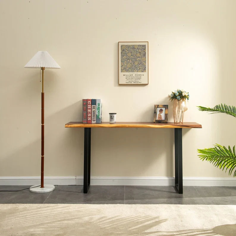 EarthyGrain Live Edge Console Table - Rustic Modern Entryway Table