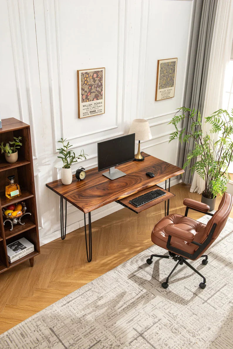 EarthyGrain Ergonomic Walnut Keyboard Tray - Premium Desk Add-on