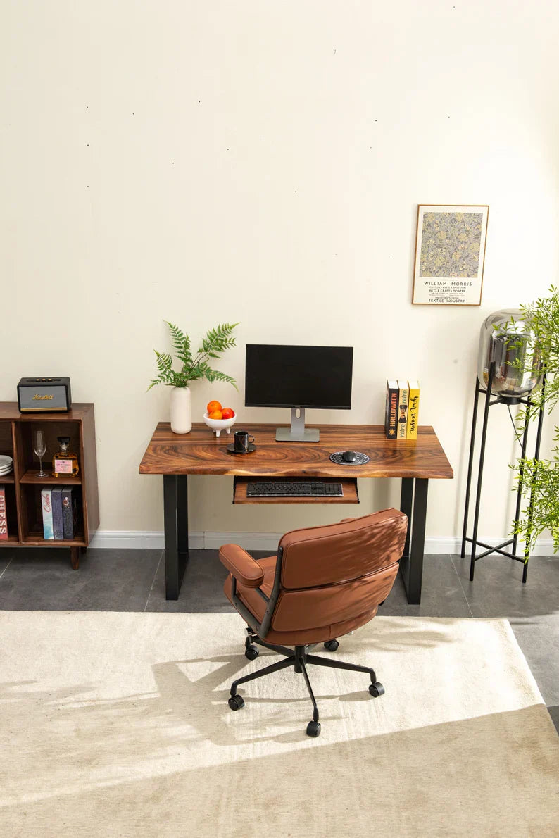 EarthyGrain Ergonomic Walnut Keyboard Tray - Premium Desk Add-on