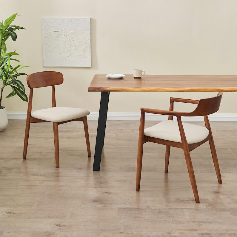 EarthyGrain Modern Solid Wood Dining Chair - Ergonomic Comfort