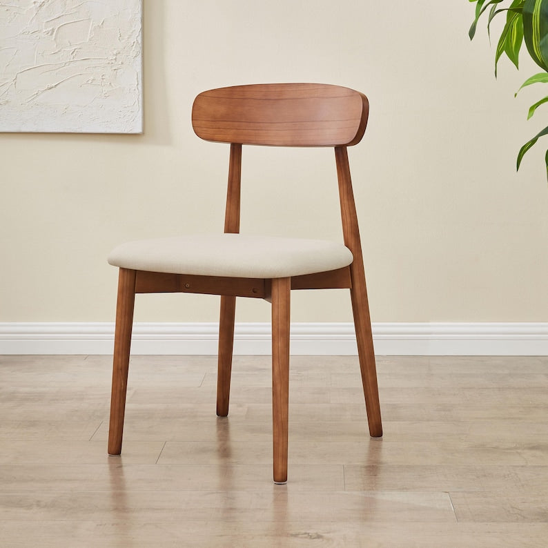 EarthyGrain Modern Solid Wood Dining Chair - Ergonomic Comfort