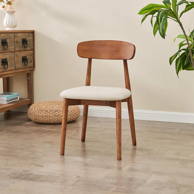 EarthyGrain Modern Solid Wood Dining Chair - Ergonomic Comfort