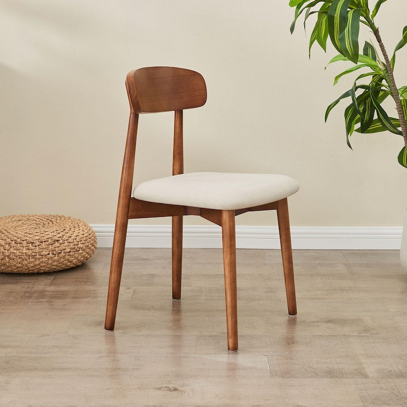 EarthyGrain Modern Solid Wood Dining Chair - Ergonomic Comfort