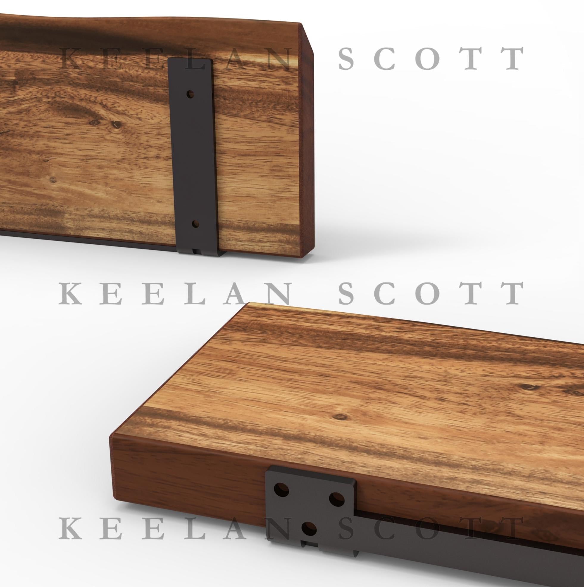 EarthyGrain No-Measure Floating Shelf - Live Edge Walnut Wall Decor